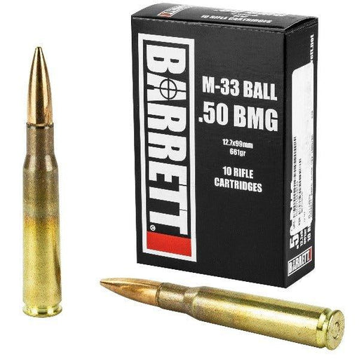 Barrett Ammo, 50BMG, 661Gr, Full Metal Jacket, 10 Rounds per Box/25 BXS per case - INVTACTICAL