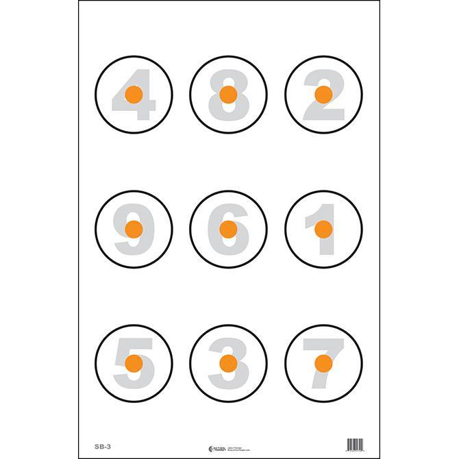 Basic Skill Builder Target - 9 Numbered 6" Circles - INVTACTICAL