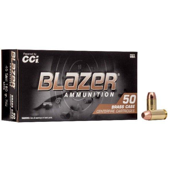 Blazer Ammunition Blazer Brass, 40 S&W, 180 Grain, Full Metal Jacket, 50 Round Box/20 BXS per case - INVTACTICAL