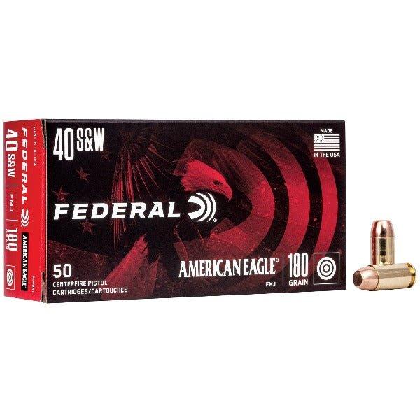 Federal American Eagle, 40S&W, 180 Grain, Full Metal Jacket, 50 Round Box/20 BXS per case - INVTACTICAL
