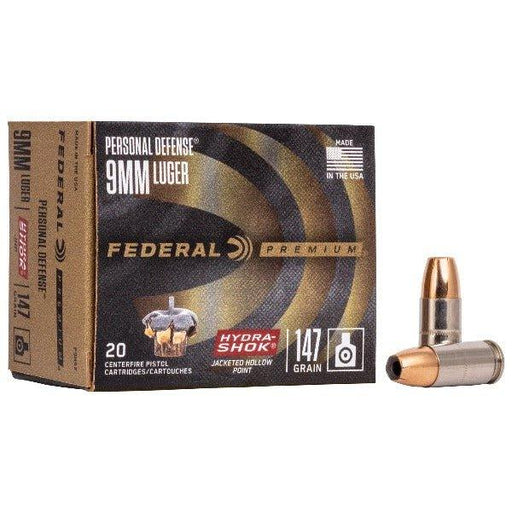 Federal Hydra-Shok, 9MM, 147 Grain, Jacketed Hollow Point, 20 Rounds Per Box P9HS2 - INVTACTICAL