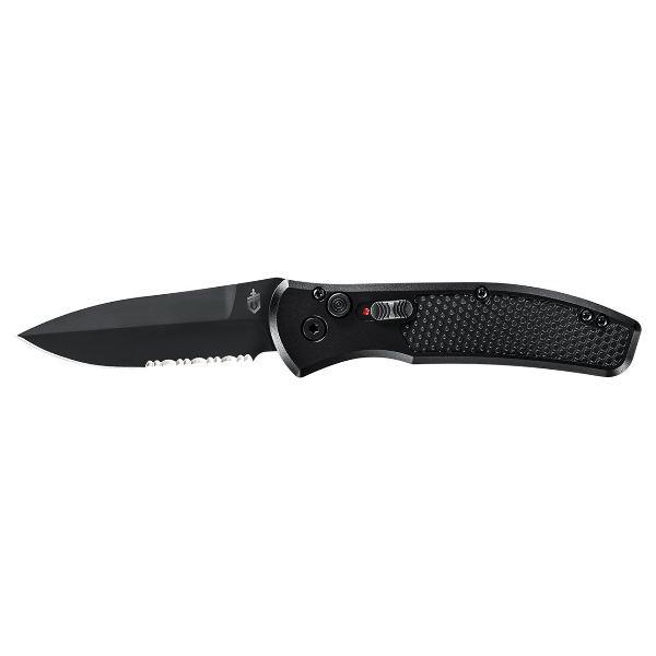 Gerber Empower, Auto Opening, Soft Point, Serrated Edge, Black - INVTACTICAL