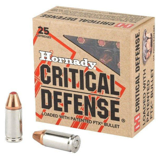 Hornady Critical Defense, 9MM, 115 Grain, Flex Tip, 25 Round Box 90250 - INVTACTICAL
