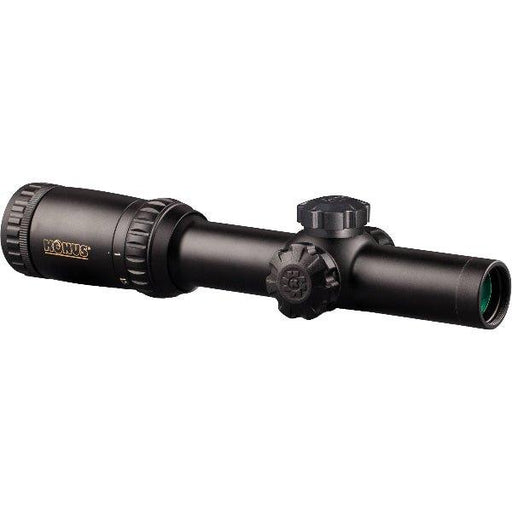 Konus KonusPro, M30 Riflescope, Rifle Scope, 1-4X24mm, 30mm Tube, German Post with Illuminated Circle and Center Dot, Matte Black Finish, Includes Lens Covers and Cleaning Cloth 7184 - INVTACTICAL