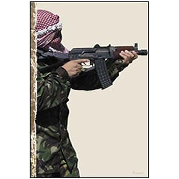 Man Firing Rifle (Profile) Terrorist Photo Target - INVTACTICAL