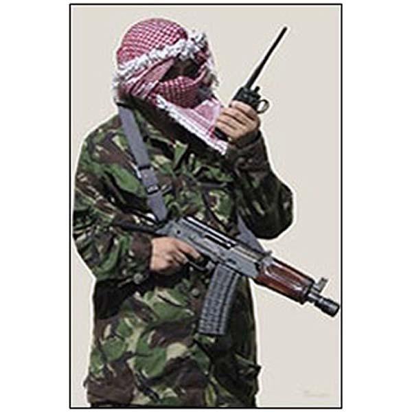 Man w/ Radio Terrorist Photo Target - INVTACTICAL
