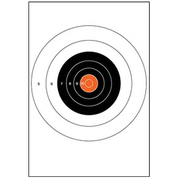 NRA 25-Yard Slow Fire Pistol Target (B-16) (Orange Center) - INVTACTICAL