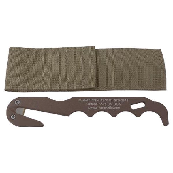 Ontario Knife Co. Model 4 Strap Cutter, Coyote Brown - INVTACTICAL