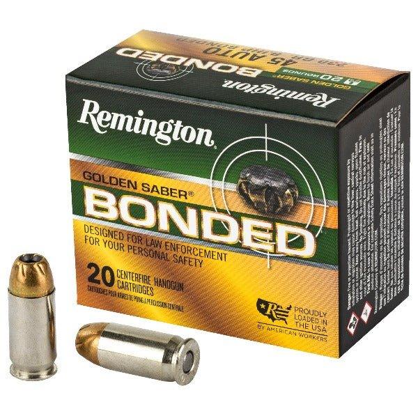 Remington Golden Saber, 45 ACP, 230 Grain, Brass Jacketed Hollow Point Bonded, 20 Round Box 29327 - INVTACTICAL