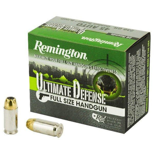 Remington Ultimate Defense, 45 ACP, 230 Grain, Brass Jacketed Hollow Point, 20 Round Box 28942 - INVTACTICAL