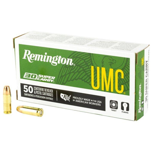 Remington UMC, 30 Super Carry, 100 Grain, Full Metal Jacket, 50 Round Box R20015 - INVTACTICAL