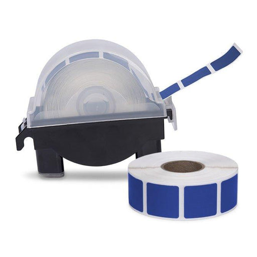 Roll of 1000 7/8" Square Target Pasters with Plastic Dispenser (Dark Blue) - INVTACTICAL