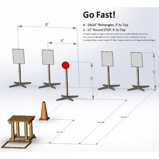 SASP - "Go Fast" Stage Steel Target Kit - INVTACTICAL