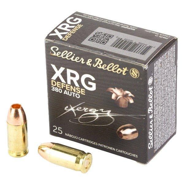 Sellier & Bellot XRG, 380 ACP/9mm Browning Court, 77 Grain, Jacketed Hollow Point, 25 Round Box SB380XA (40 BXS PER CASE) - INVTACTICAL