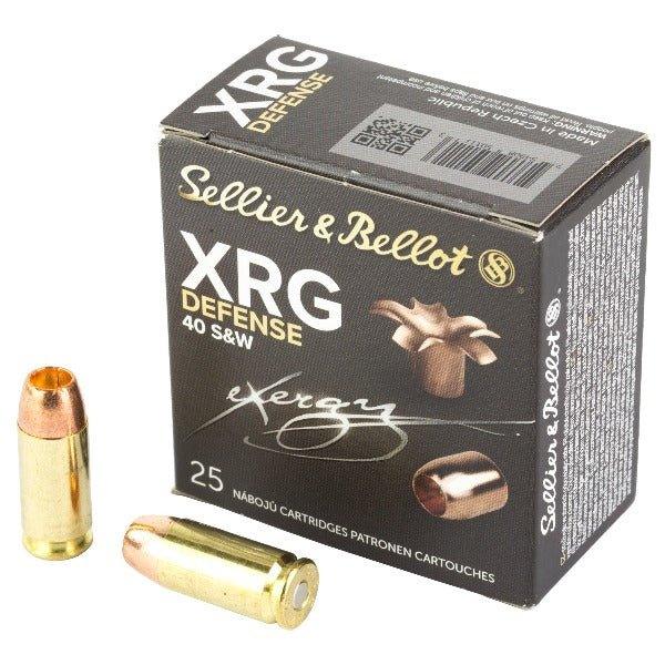 Sellier & Bellot XRG, 40 S&W, 130 Grain, Jacketed Hollow Point, 25 Round Box SB40XA (40 BXS PER CASE) - INVTACTICAL