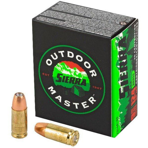 Sierra Bullets Outdoor Master, 9MM, 124Gr, Jacketed Hollow Point, 20 Round Box A8124--20 - INVTACTICAL