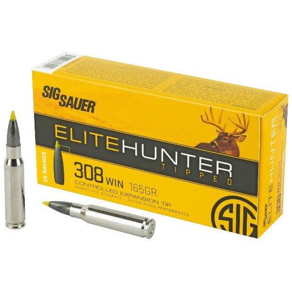 Sig Sauer Elite Tipped Hunting, 308 Winchester, 165 Grain, Ballistic Tip, 20 Round Box E308TH2-20 - INVTACTICAL