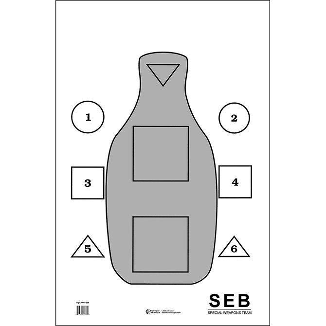 SWAT SEB Training Target w/ Q Scoring - ALL WEATHER RESISTANT TARGET ON HEAVY PAPER - INVTACTICAL