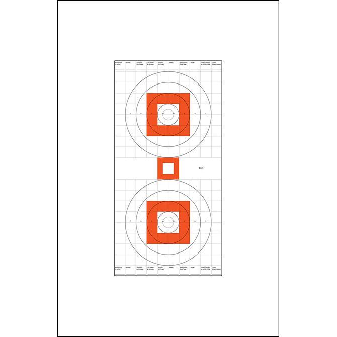 Two Bull's-Eye Rifle Sighting Target on Heavy Paper - INVTACTICAL