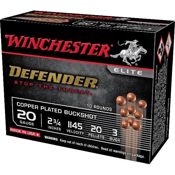 Winchester Ammunition Defender, 20 Gauge 2.75", #3 Buck, Buckshot, 10 Round Box SB203PD (10 BXS PER CASE) - INVTACTICAL