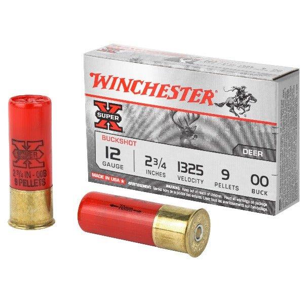 Winchester Ammunition Super-X, 12 Gauge, 2.75", 00 Buck, Buckshot, 9 Pellets,5 Round Box XB1200 (50 BXS PER CASE) - INVTACTICAL