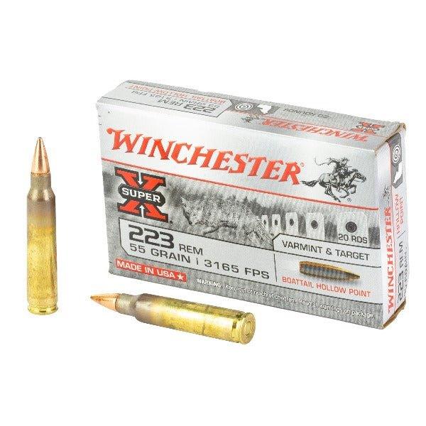 Winchester Ammunition Super-X, 223 Remington, 55 Grain, Boat Tail HollowPoint, Varmint Hunting & Target Shooting, 20 RoundBox W223HP55 - INVTACTICAL